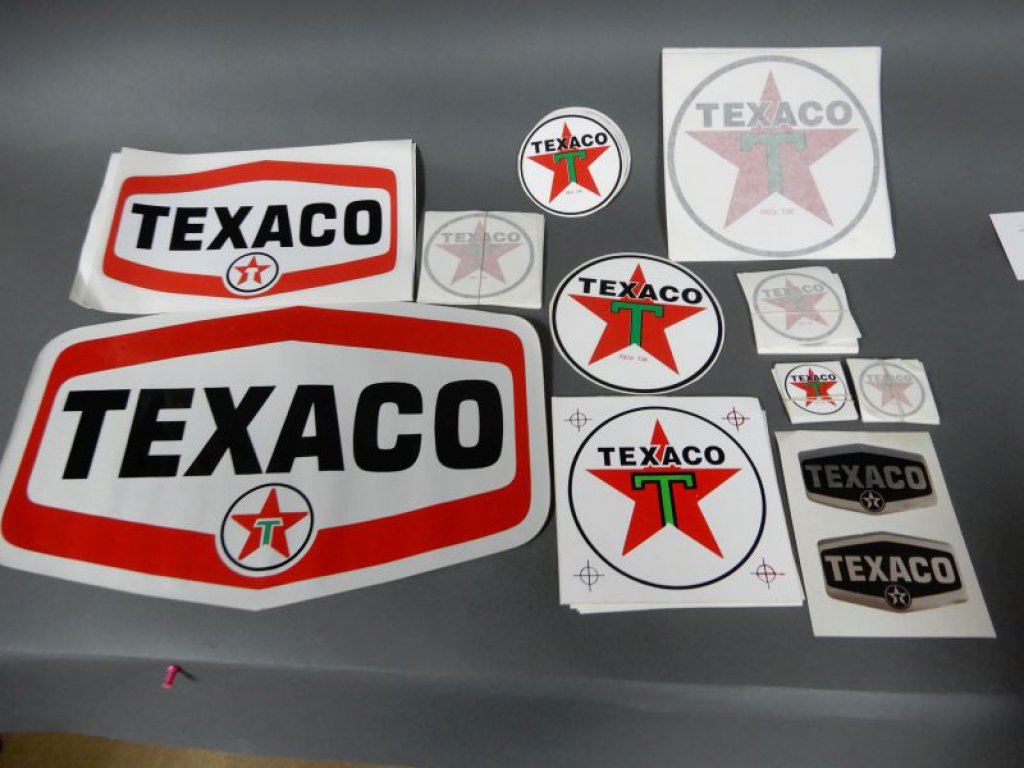 ASSORTMENT OF TEXACO STICKERS & DECALS VARIOUS SIZES & LOGOS LOCATION ...