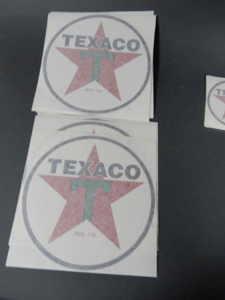 ASSORTMENT OF TEXACO STICKERS & DECALS VARIOUS SIZES & LOGOS LOCATION ...