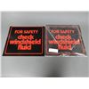 Image 1 : LOT OF 5 CHECK WINDSHIELD WASHER FLUID SIGNS PLASTIC - 12" X 11" LOCATION: LOWER BACKROOM