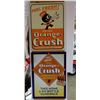 Image 1 : LOT OF 2 ORANGE CRUSH SST SIGNS EMBOSSED AAA SIGN LOCATION: LOWER BACKROOM