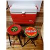 Image 1 : IGLOO COOLER & COCA-COLA STOOL & TABLE  LOCATION: UPPER BACKROOM