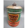 Image 2 : SUPERDUTY 5 IMP GALLON MOTOR OIL CAN BILINGUAL - CORRECT CAPS - SURFACE RUST & DENTING LOCATION: SUP