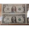Image 2 : FRAMED UNCUT SHEET OF 32 U.S.A. ONE DOLLAR BILLS 2009 SERIES - 34" X 30" LOCATION: UPPER BACKROOM