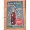 Image 1 : COCA-COLA COME & GET IT CARDBOARD ADVERTISMENT GOOD GRAPHICS - 16" X 27" - SMALL BOTTOM EDGE  DAMAGE