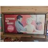 Image 1 : DRINK COCA-COLA FRAMED CARDBOARD ADVERTISEMENT REFRESHING NEW FEELING - 16 1/4" X 30 1/4" - SOME  WA