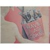Image 2 : DRINK COCA-COLA FRAMED CARDBOARD ADVERTISEMENT REFRESHING NEW FEELING - 16 1/4" X 30 1/4" - SOME  WA