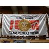 Image 1 : TEXACO CANADA  1988 CALGARY OLYMPICS NYLON FLAG 73" X 36"- GOOD CONDITION LOCATION: UPPER HANGING