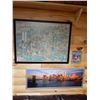 Image 1 : LOT OF 3 NEW YORK FRAMED MAP - SKY LINE FRAMED PICTURE - BOOKLET  SOUVENIR LOCATION: UPPER OFFICE