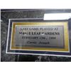 Image 4 : CURTIS JOSEPH FRAMED LAST GAME MAPLE LEAF GARDENS FEB 13, 1999 - 25" X 21" - SIGNED LOCATION: UPPER 