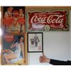 Image 1 : GROUP OF 4 COCA-COLA ADVERTISING 2 HARD BOARD - SST SIGN - FRAMED PAPER ADVERT LOCATION: KITCHEN ARE