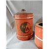 Image 3 : LOT OF 5 B/A CANS 3 GAOLINE 5 IMP GALLONS - PRESSURE GREASE WITHOUT  TOP - 1989 CAN RESTORE TO B/A -