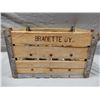 Image 1 : BRADETTE DAIRY WOODEN CRATE HOLDS 12- ORIGINAL CONDITION LOCATION: UPPER LEFT