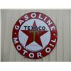 Image 1 : TEXACO GASOLINE MOTOR OIL SSP SIGN GREEN  "t"- 41 3/4" -  SOME PORC. EDGE WEAR