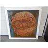 Image 1 : FRAMED ORANGE CRUSH SIGN 39 1/2" X 40" - EMBOSSED - SURFACE RUST & WEAR