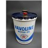 Image 1 : 1960 TEXACO HAVOLINE MOTOR OIL 5 IMP. GAL. CAN CORRECT CAP- SOME WEAR LOCATION: LOWER RIGHT
