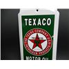 Image 2 : TEXACO MOTOR OIL TIN THERMOMETER - REPRO SMALL PAINT LOSS - 17" X 5" LOCATION: LOWER RIGHT