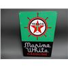 Image 1 : TEXACO MARINE WHITE GASOLINE SSP SIGN - REPRO SURFACE SCRATCHES - 18" X 12" LOCATION: LOWER RIGHT