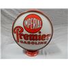 Image 2 : IMPERIAL PREMIER GASOLINE GAS PUMP GLOBE METAL BODY - MADE IN U.S.A. MARKED 16 1/2" LENSES  - BASE L