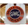 Image 1 : GMC TRUCKS SALES & SERVICE DSP SIGN 42" - GOOD CONDITION LOCATION: UPPER HANGING