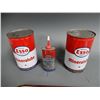 Image 2 : LOT OF 4 IMPERIAL COLLECTIBLES IMPERIAL GASOLINE/COCA-COLA  TRAY - 2 ESSO QT CANS  WITH EMBOSSED TOP