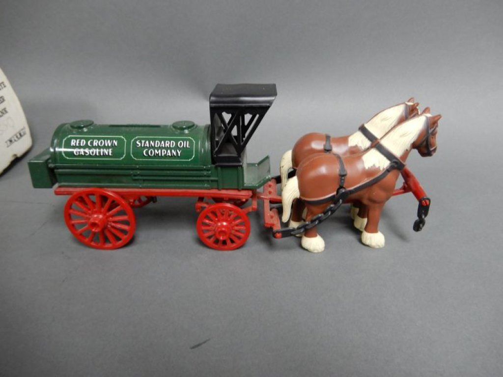 LOT OF 3 ERTL COIN BANKS & ESSO DINKY TOY TANKER IMPERIAL ESSO TANKER