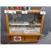Image 1 : WOODEN 3 SHELF CABINET 48" X 23 1/2" X 50 1/2" -  STORAGE UNDERNEATH FROM  BACK - CONTENTS NOT INCLU