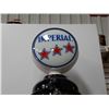 Image 2 : CLEAR VISION GAS PUMP - RESTORED IMPERIAL 3 STAR DOUBLE # CYLINDER - SMALL CYLINDER CHIP- METAL  RIN