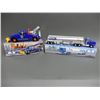 Image 1 : LOT OF 2 SUNOCO BATTERY OPERATED TOYS WITH BOXES TOW TRUCK WITH SNOW PLOW - TALKING TANKER TRUCK LOC