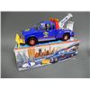Image 2 : LOT OF 2 SUNOCO BATTERY OPERATED TOYS WITH BOXES TOW TRUCK WITH SNOW PLOW - TALKING TANKER TRUCK LOC