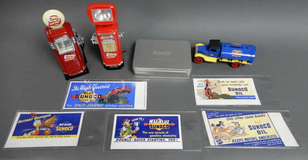 LOT OF 9 SUNOCO COLLECTIBLES 5 INK BLOTTERS - GAS PUMP BATTERY OPERATED ...