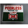 Image 1 : B-A  BOWTIE PEERLESS DSP SIGN P& M ORILLIA - PORC. LOSS & SCRATCH - 12" X 10" LOCATION: LOWER BACKRO