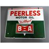 Image 2 : B-A  BOWTIE PEERLESS DSP SIGN P& M ORILLIA - PORC. LOSS & SCRATCH - 12" X 10" LOCATION: LOWER BACKRO