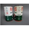 Image 2 : LOT OF 2 B/A PEERLESS MOTOR OIL IMP QT CANS BILINGUAL EMBOSSED TOPS - SOME WEAR LOCATION: LOWER BACK