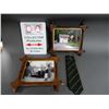 Image 1 : LOT OF SERVICE STATION COLLECTIBLES 2 FRAMED GAS PICTURES- B-A BOWTIE PARKING SIGN-  REPRO- BP TIE L
