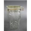 Image 4 : LOT OF 3 GLASS WEAR COLLECTIBLES BRIGHT'S WINE  ONE GAL. JAR- ORIGINAL CAP- GLASS  IN MESH DISPENSER