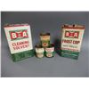 Image 1 : LOT OF 5 B-A BOWTIE CANS 3 1LB GREASE CANS WITH SOME CONTENT - CLEANING  SOLVENT IMP GALLON CAN - FR