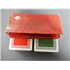 Image 2 : LOT OF B/A COLLECTIBLES DUAL SET OF CARDS - PEERLESS COIN BANK - 2 1LB  GREASE CANS WITH SOME CONTEN