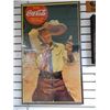 Image 1 : FRAMED DRINK COCA-COLA PAPER ADVERTISING 38 1/4" X 22 5/8" -  CIRCA 1941 LOCATION: GENERAL STORE