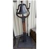 Image 1 : SCHOOL BELL WITH YOKE ON PEDESTAL CHRYSTAL METAL- LET FREEDOM RING - 27 1/2" X 27  1/2" X 71"