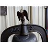 Image 2 : SCHOOL BELL WITH YOKE ON PEDESTAL CHRYSTAL METAL- LET FREEDOM RING - 27 1/2" X 27  1/2" X 71"