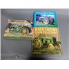 Image 2 : LOT OF 5 JOHN DEERE TRACTOR BOOKS & ASHTRAY ASHTRAY MARKED SAMPLE OF MATERIAL USED IN JOHN  DEERE VA
