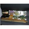 Image 1 : GROUPING OF FARM RELATED COLLECTIBLES JD  OPERATOR MANUAL- 3 ADV.  YARD STICKS- 5 FRAMED  JD TRACTOR