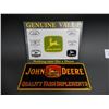 Image 1 : LOT OF 2 JOHN DEERE SIGNS JOHN DEERE FARM IMPLEMENTS 4 LEGGED DEER SSP SIGN  18" X 8" - SST SIGN 16 