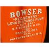Image 3 : BOWSER RED SENTRY SIDEWALK GAS PUMP PROFESSIONALLY RESTORED- PATENT DEC. 17, 1912 -  MILK GLASS GASO