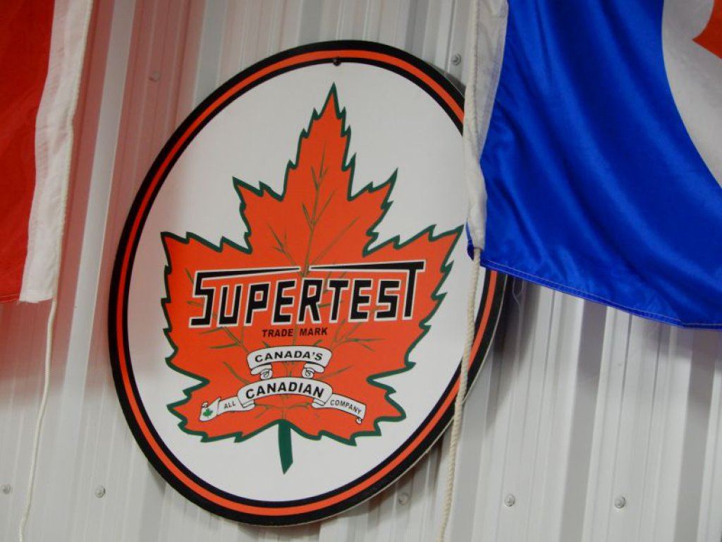 Small Super Test Sign GROUP OF 3 NYLON FLAGS & 2 SMALL SUPERTEST SIGNS SIGNS - MASONITE ...