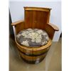Image 1 : OAK BARREL CHAIR  LOCATION: LOWER LEFT