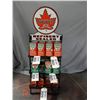 Image 2 : OIL CAN RACK - HOLDS 24 CANS SUPERTEST REFINERY SEALED DSP SIGN - SOME PORC.  LOSS CONTENTS NOT INCL