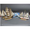 Image 1 : LOT OF 3 SHIP COLLECTIBLES GORCH FOCK CLIPPER SHIP - BALSAM CLIPPER SHIP -  "MAURETANIA" TIN LOCATIO