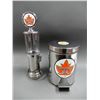 Image 1 : LOT OF 2 SUPERTEST ITEMS TRASH CAN- STICKER - LIQUOR DISPENSER - WITH  STICKER LOCATION: SUPERTEST R
