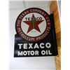Image 2 : TEXACO MOTOR OIL PORC FLANGE 23" X 17 1/2" - OLDER REPRO LOCATION: LOWER RIGHT